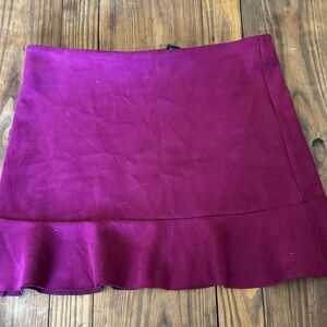 Forever 21 Magenta Ruffle-Hem Mini Skirt